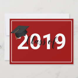 Red Abschluss Class of 2019 Simplistic Chic Einladung
