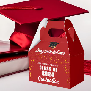 Red Abschluss Class of 2024 Herzlichen Glückwunsch Geschenkschachtel