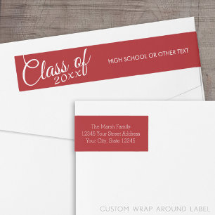 Red Abschluss Class of Custom Year and Text