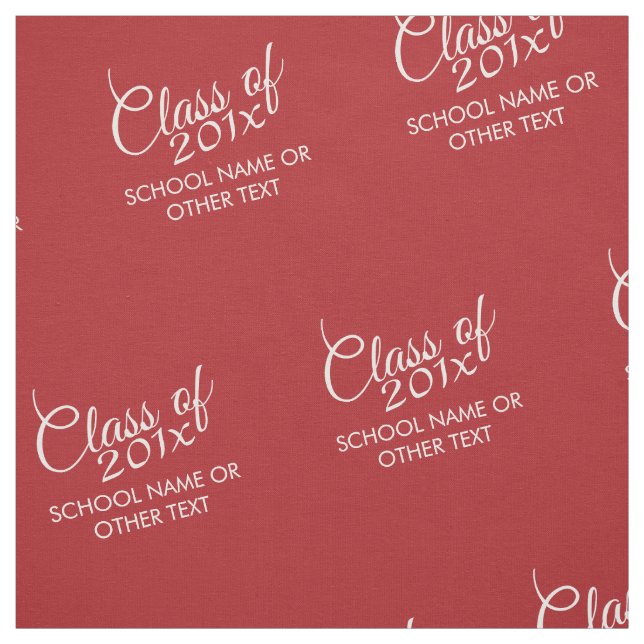 Red Abschluss Class of Custom Year and Text Stoff (Muster)