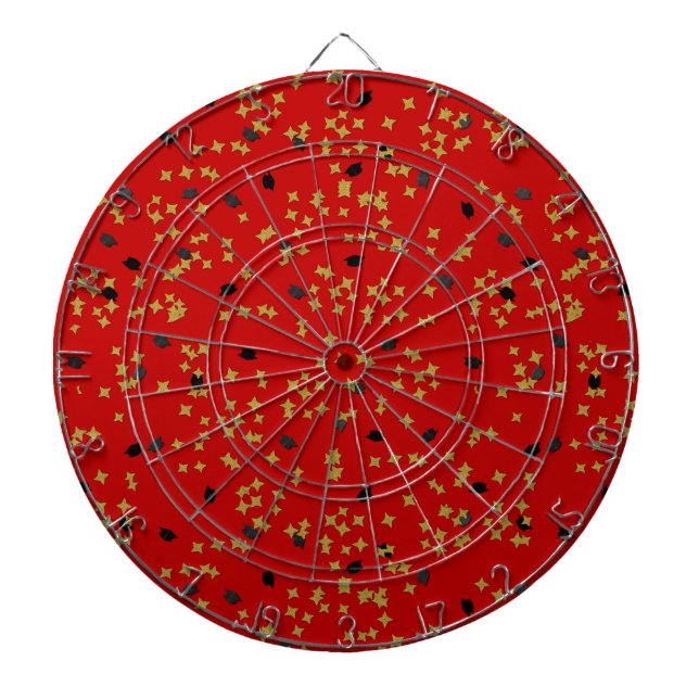 Red Abschluss Confetti Dart Board Dartscheibe (vorne)