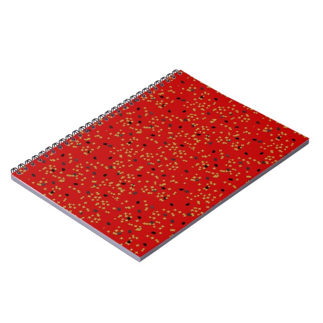 Red Abschluss Confetti Notebook Notizblock (Linke Seite)