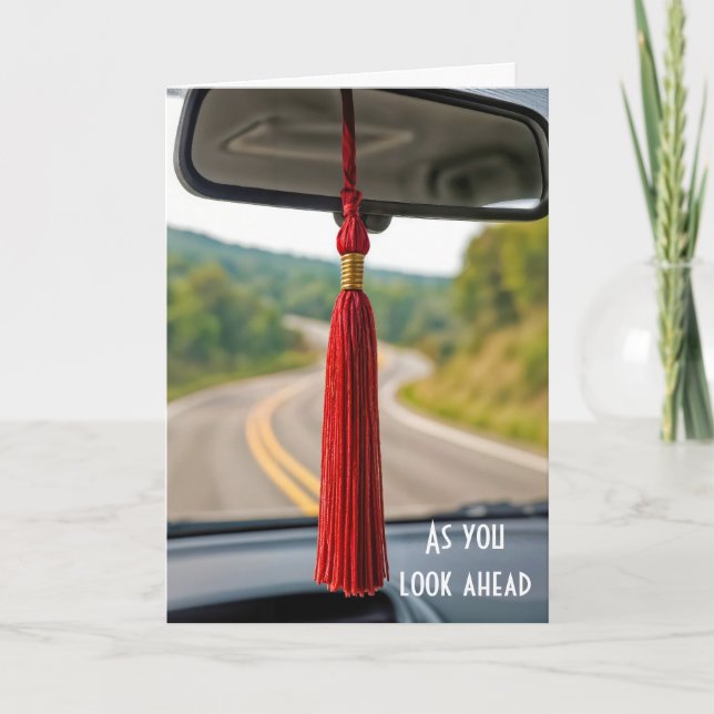 Red Abschluss Tassel auf der Rückseite Spiegelwage Karte (Vorderseite)