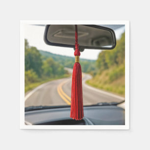 Red Abschluss Tassel auf der Rückseite Spiegelwage Serviette
