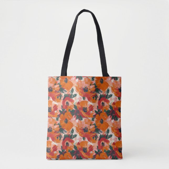 Red Absract Watercolor Poppies Tasche (Vorderseite)