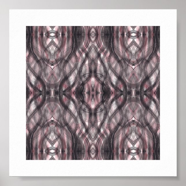 Red Abstract Dark Crimson Watercolor Art Poster (Vorne)