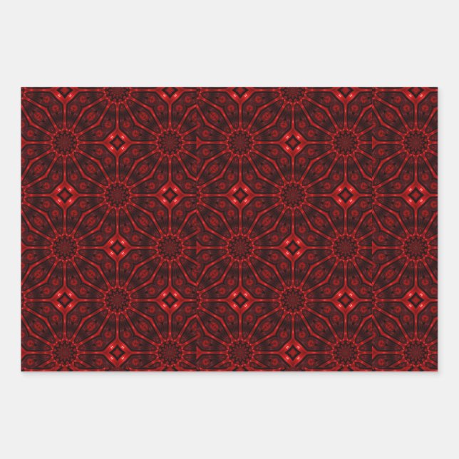 Red Abstract  Geschenkpapier Set (Vorderseite)