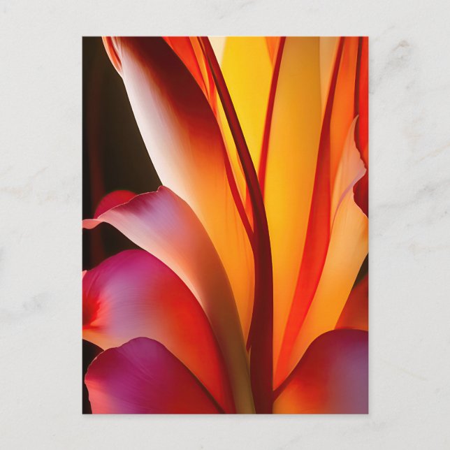 RED ABSTRAKT FLORAL POSTKARTE (Vorderseite)