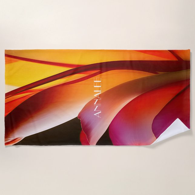 RED ABSTRAKT FLORAL STRANDTUCH (Vorderseite)