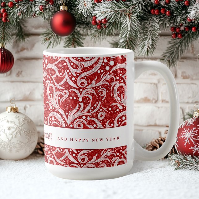 Red Abstrakt Snowflake Pattern#10 ID1009 Kaffeetasse (Von Creator hochgeladen)