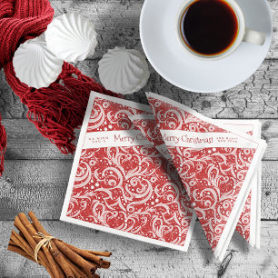 Red Abstrakt Snowflake Pattern#10 ID1009 Serviette