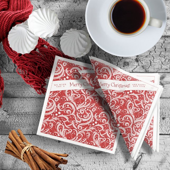Red Abstrakt Snowflake Pattern#10 ID1009 Serviette (Von Creator hochgeladen)