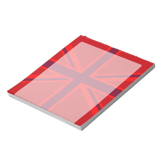 Red Accent Union Jack Design Notizblock (Rotiert)