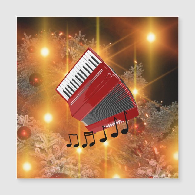 Red Accordion feierliche Urlaubsplanung Magnetkarte (Vorderseite)