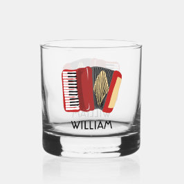 Red Accordion Illustration Personalisiert Whiskyglas