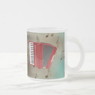 Red Accordion on Musical Notes Mattglastasse