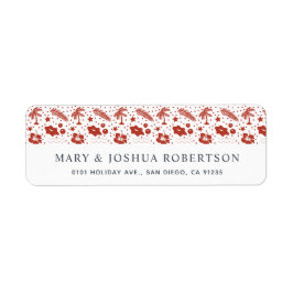 Red Address Label für tropische Urlaubsmuster