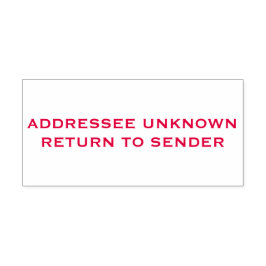 Red Addresse Unknown Return to Sender Permastempel