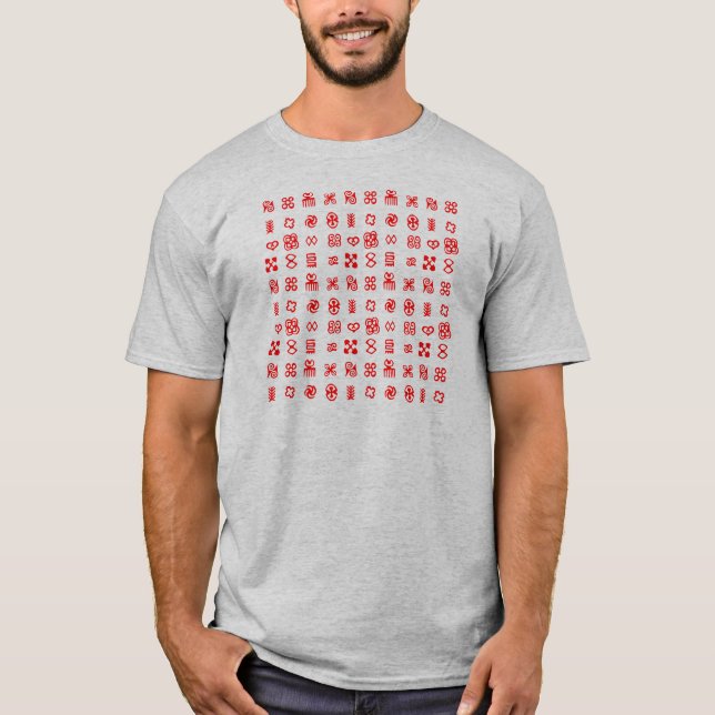 Red Adinkra African Symbols T-Shirt (Vorderseite)