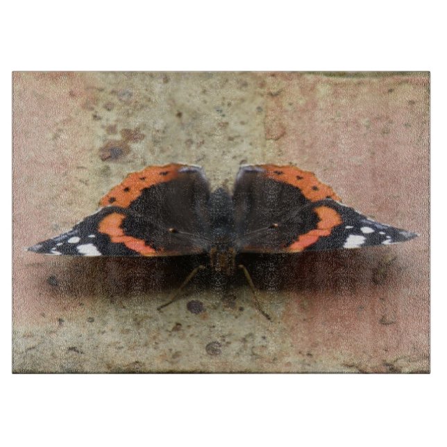Red Admiral Butterfly Cutting Board Schneidebrett (Vorderseite)