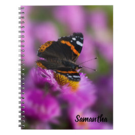 Red Admiral Butterfly Spiral Notebook Notizblock