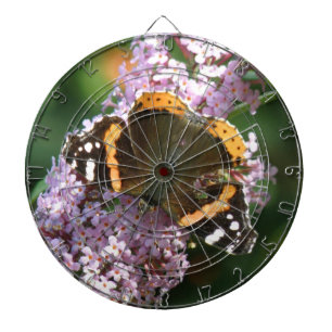 Red Admiral Butterfly und Buddleia Dart Board Dartscheibe