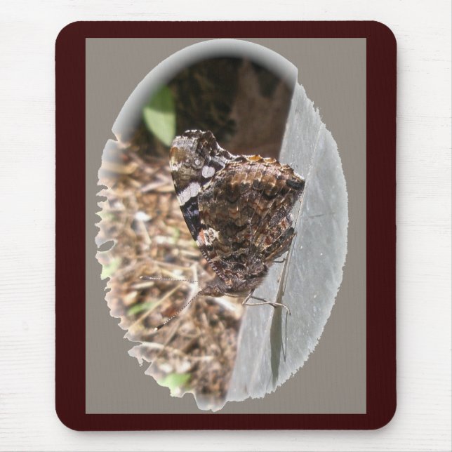 Red Admiral Butterfly Underwings Mousepad (Vorne)
