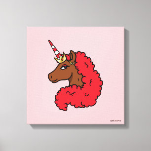 Red Afro Unicorn Leinwanddruck