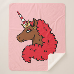Red Afro Unicorn Sherpadecke
