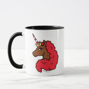 Red Afro Unicorn Tasse