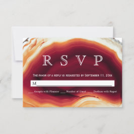 Red agate Slice geode Herbstfarben Hochzeit RSVP Karte
