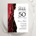 Red Agate White Gold Überraschung 50. Geburtstag Einladung<br><div class="desc">Rot,  Weiß und Gold überraschen 50. Geburtstagsfeier Einladung. Elegantes modernes Design mit Aquarellfarben-marmorgeode Hintergrund,  Imitats Glitzer Gold und Typografie Skript-Schriftart. Die trendige Einladungskarte eignet sich perfekt für eine stilvolle Damenfeier. Gedruckte Zazzle-Einladungen oder Sofortdownload digitaler Druckvorlage.</div>