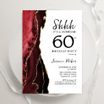 Red Agate White Gold Überraschung 60. Geburtstag Einladung<br><div class="desc">Rot,  Weiß und Gold überraschen 60. Geburtstagsfeier Einladung. Elegantes modernes Design mit Aquarellfarben-marmorgeode Hintergrund,  Imitats Glitzer Gold und Typografie Skript-Schriftart. Die trendige Einladungskarte eignet sich perfekt für eine stilvolle Damenfeier. Gedruckte Zazzle-Einladungen oder Sofortdownload digitaler Druckvorlage.</div>