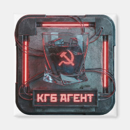 Red Agent Vodka Shot Cyberpunk Magnet