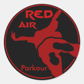 Red Air Parkour Runder Aufkleber