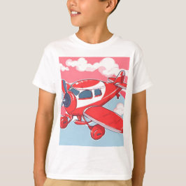 Red Airplane Ai art T-Shirt