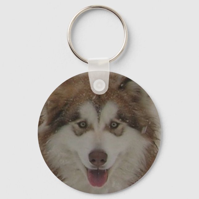 Red Alaskan Malamute Schlüsselanhänger (Vorderseite)