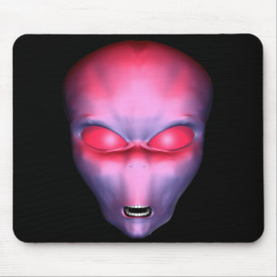 Red Alien Face Mousepad