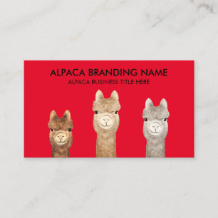 Red Alpaca Animal Visitenkarte