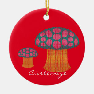 Red Amanita Mushrooms Thunder_Cove Keramik Ornament