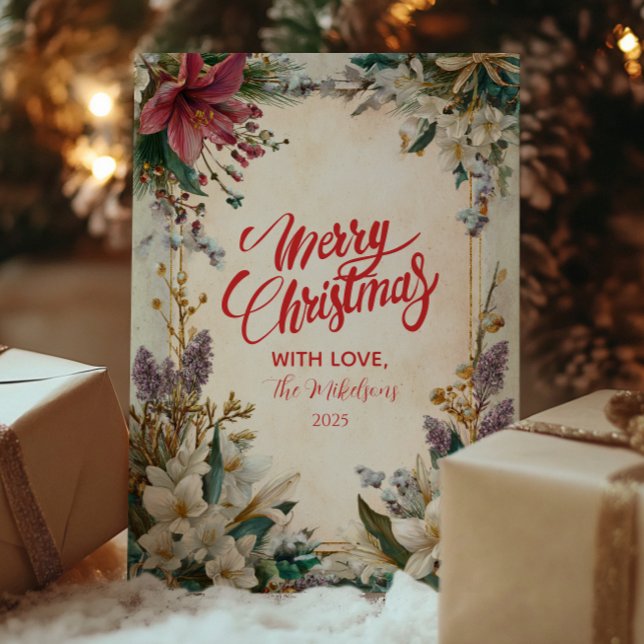 Red Amaryllis Christmas Feiertagskarte (Von Creator hochgeladen)