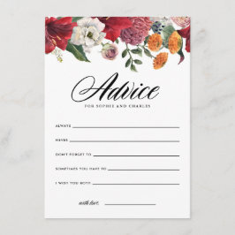 Red Amaryllis Wedding Advice und Wünsche Begleitkarte