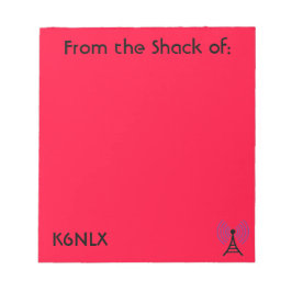 Red Amateur Radio Call Sign Notepad Notizblock