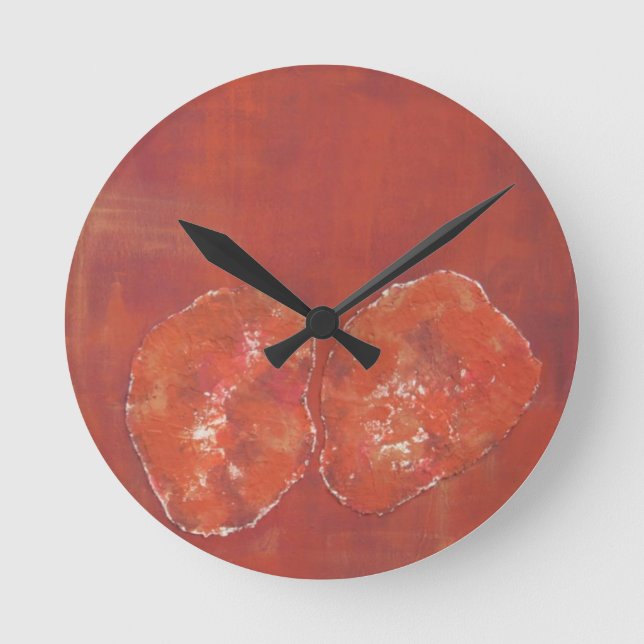 Red Ameoba Clock Runde Wanduhr (Vorderseite)