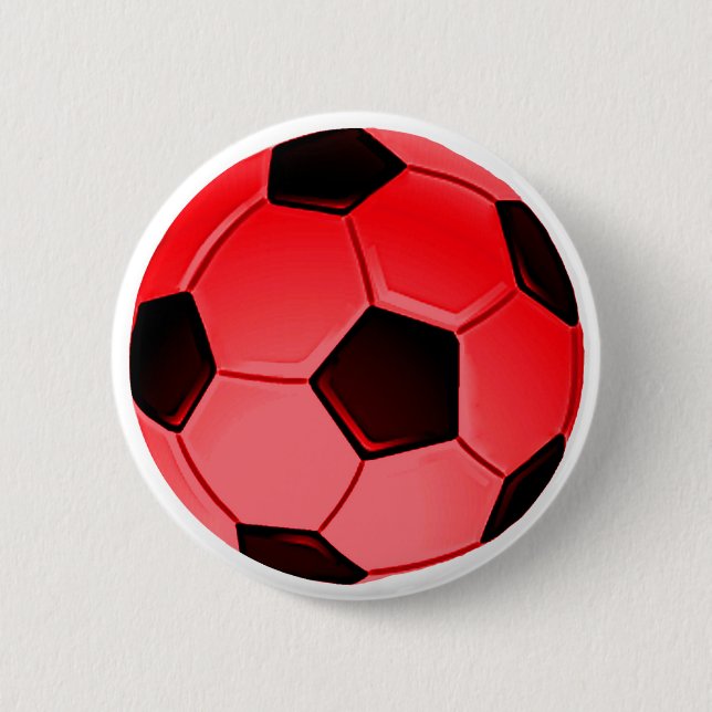 Red American Soccer oder Association Football Ball Button (Vorderseite)