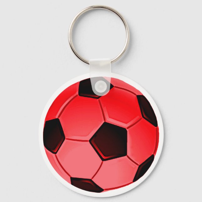 Red American Soccer oder Association Football Ball Schlüsselanhänger (Vorderseite)