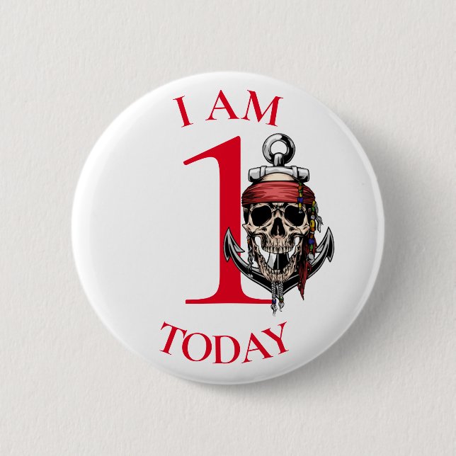 Red Anchor GEBTHDAY NUMMER 1 Button (Vorderseite)