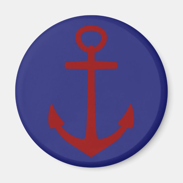 Red Anchor on Blue Nautical Magnet (Vorne)