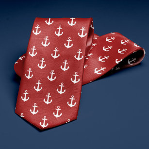 Red Anchors Pattern Krawatte