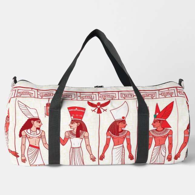 Red Ancient Print Duffel Bag Duffle Bag (Vorderseite)